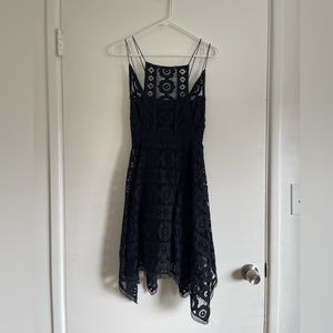Free People black lace slip dress